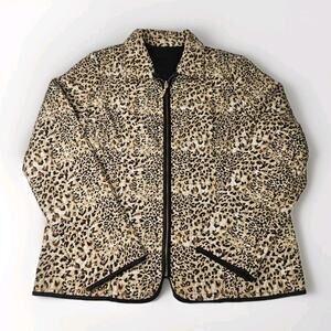 Reversible Jacket Leopard Print & Black Quilted Jacket Women’s Medium